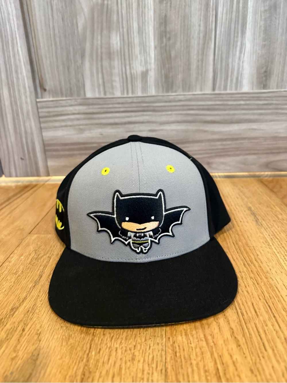 Lids Kids Batman Cap in Black, Gray & Yellow - Superhero Hat